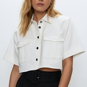 Babaton Cropped Button Up Blouse Size XS